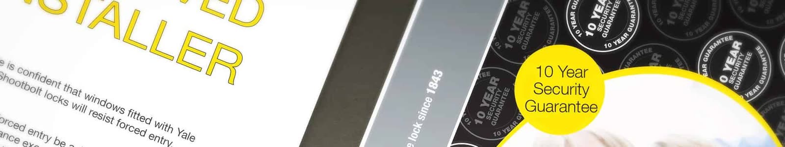 Yale approved installer leaflet with a 10 year security guarantee