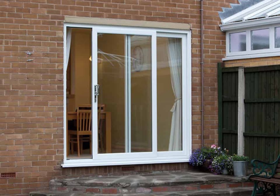 White uPVC sliding patio door